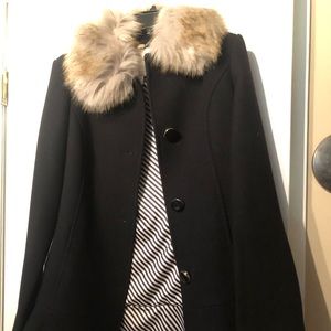 Faux fur collar Kate spade coat NWT